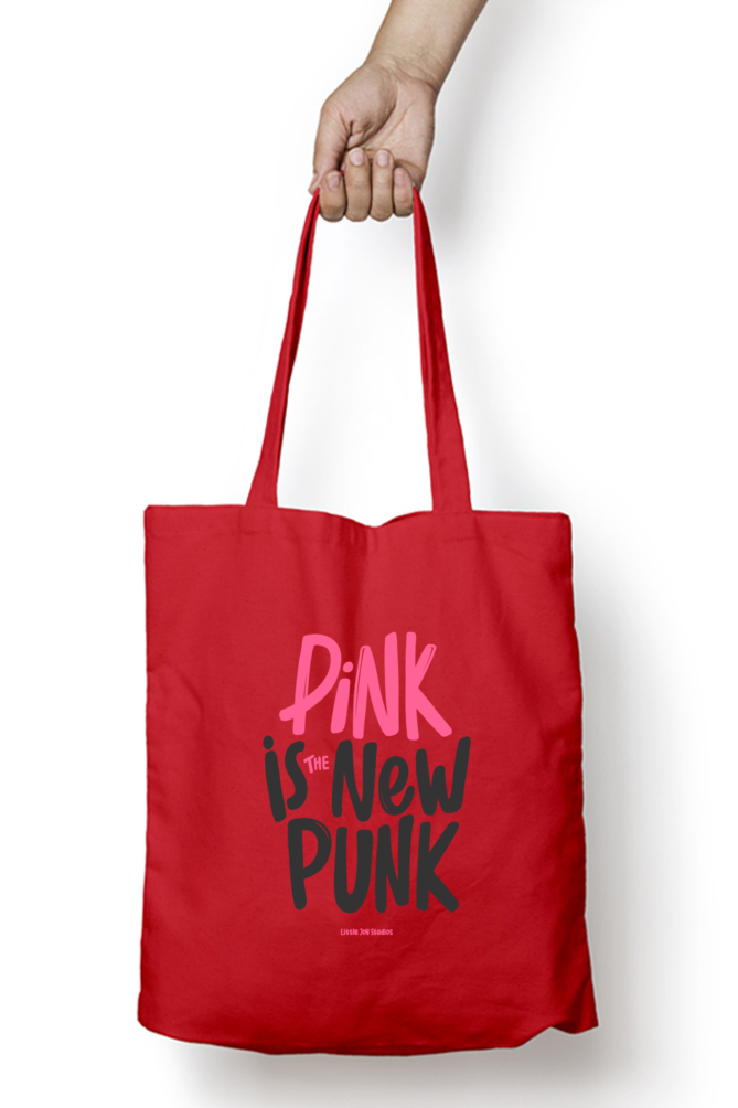 PINK IS THE NEW PUNK | Cool Typographic Tote Bag