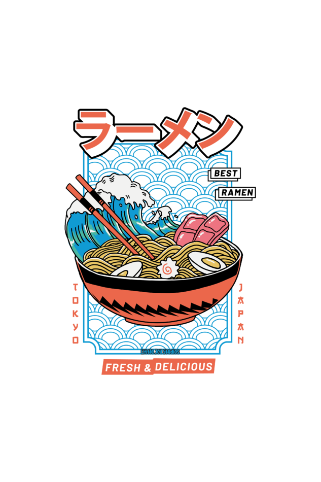 Ramen Art Tote Bag with Zipper