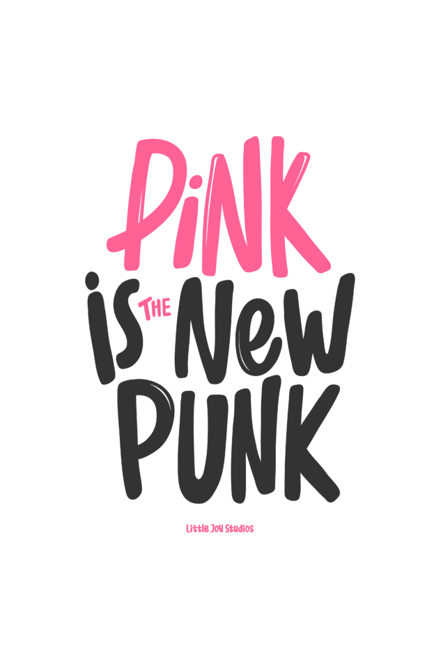 PINK IS THE NEW PUNK | Cool Typographic Tote Bag