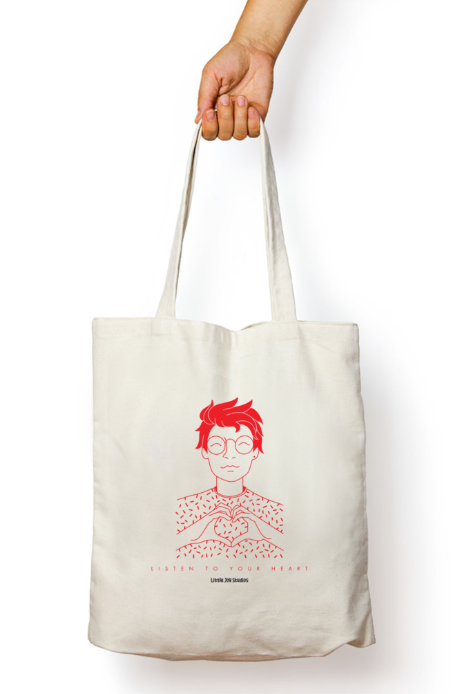 Listen to your heart - Zipped Tote bag for Her