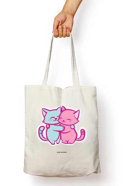 Love Cat - Tote Bag with Zipper