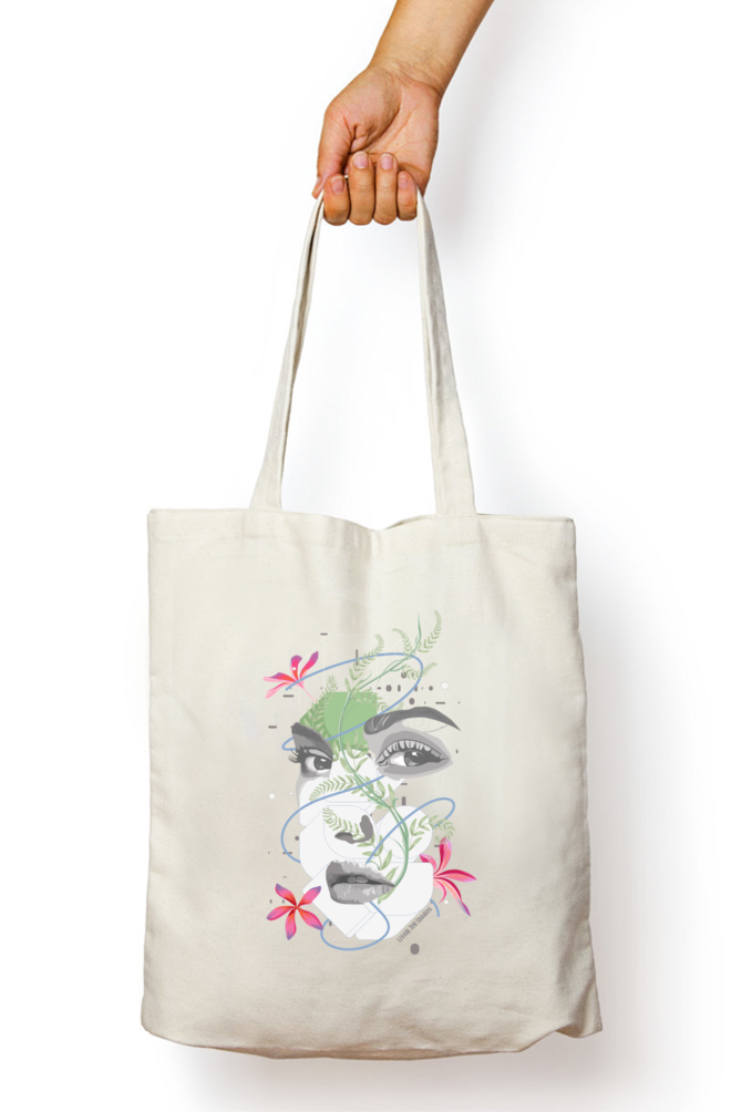 Abstract Art Tote Bag with Zipper