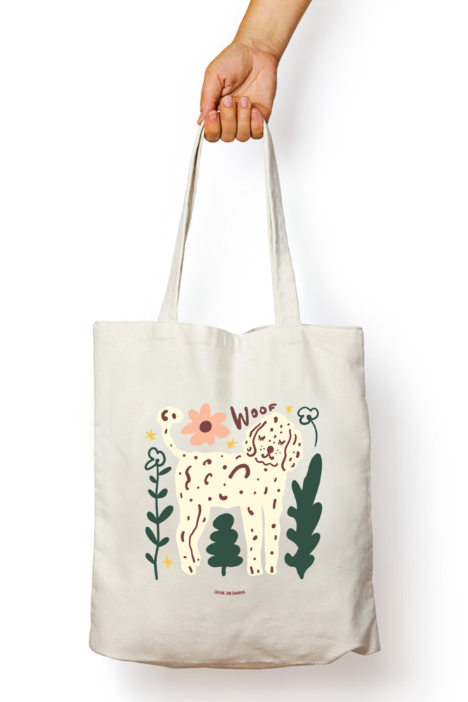 Dog Art Tote Bag with Zipper