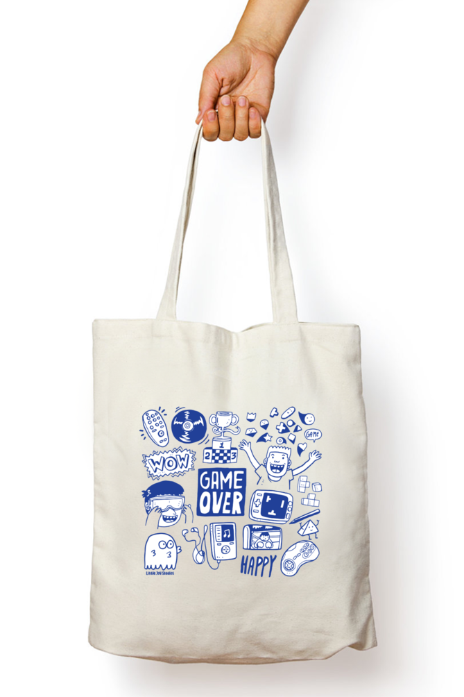 Game Over Doodle Tote with Zipper