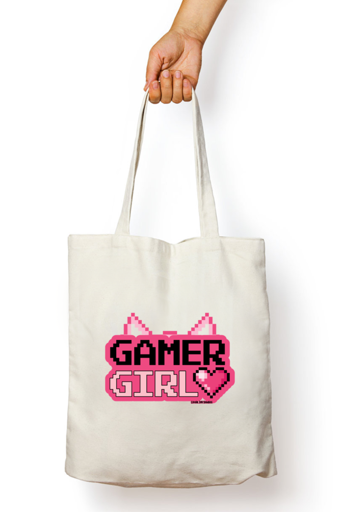 Gamer Girl | Artistic Tote Bag with Zipper