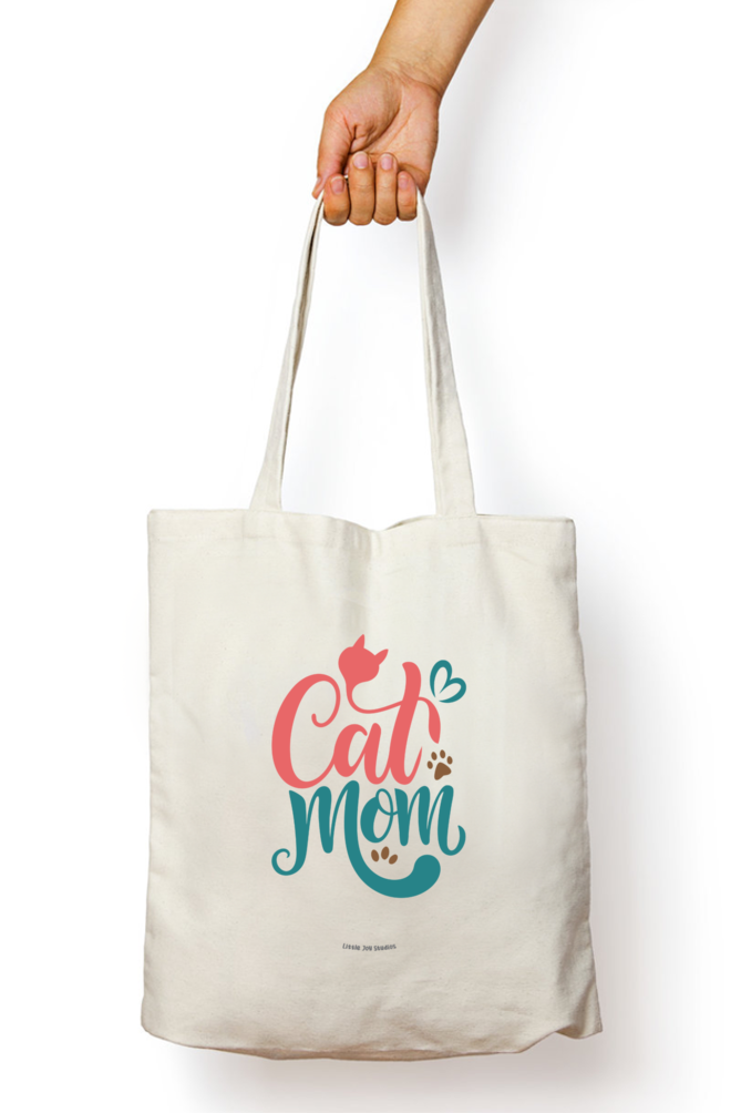 Cat Lover Tote Bag with Zipper