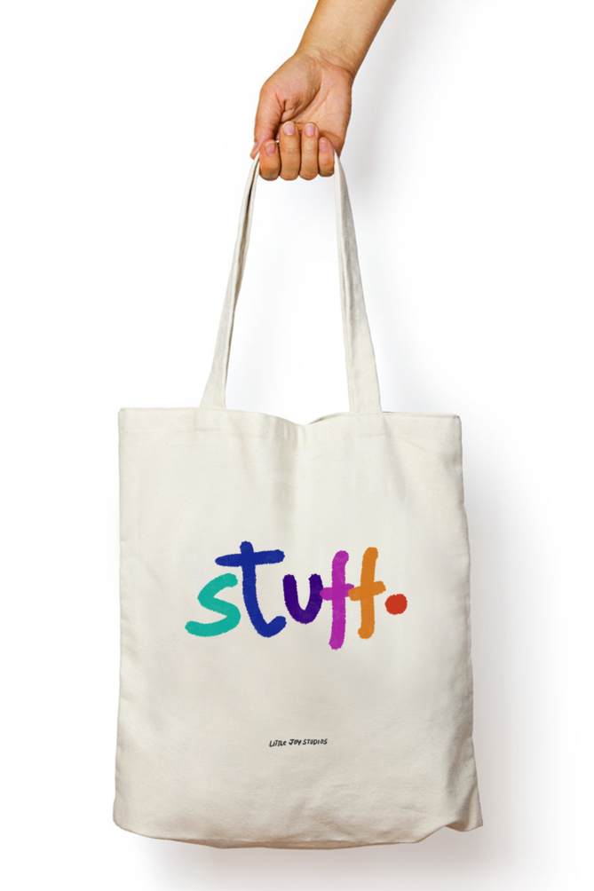 Stuff! Typography Tote with Zipper