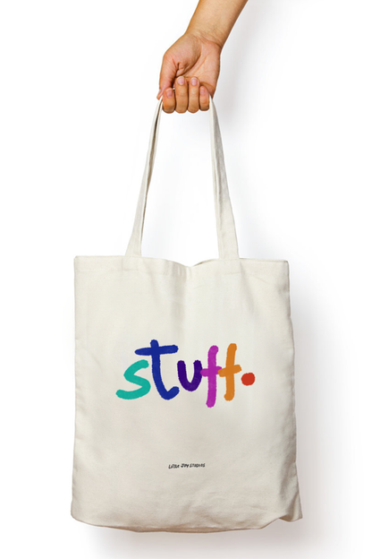 Stuff! Typography Tote with Zipper