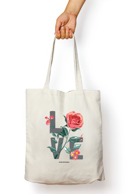 Love Typo - Zipper Tote Bag