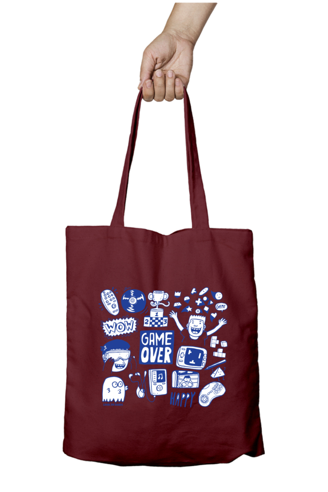 Game Over Doodle Tote with Zipper