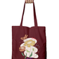 Floral Art Tote Bag with Zipper