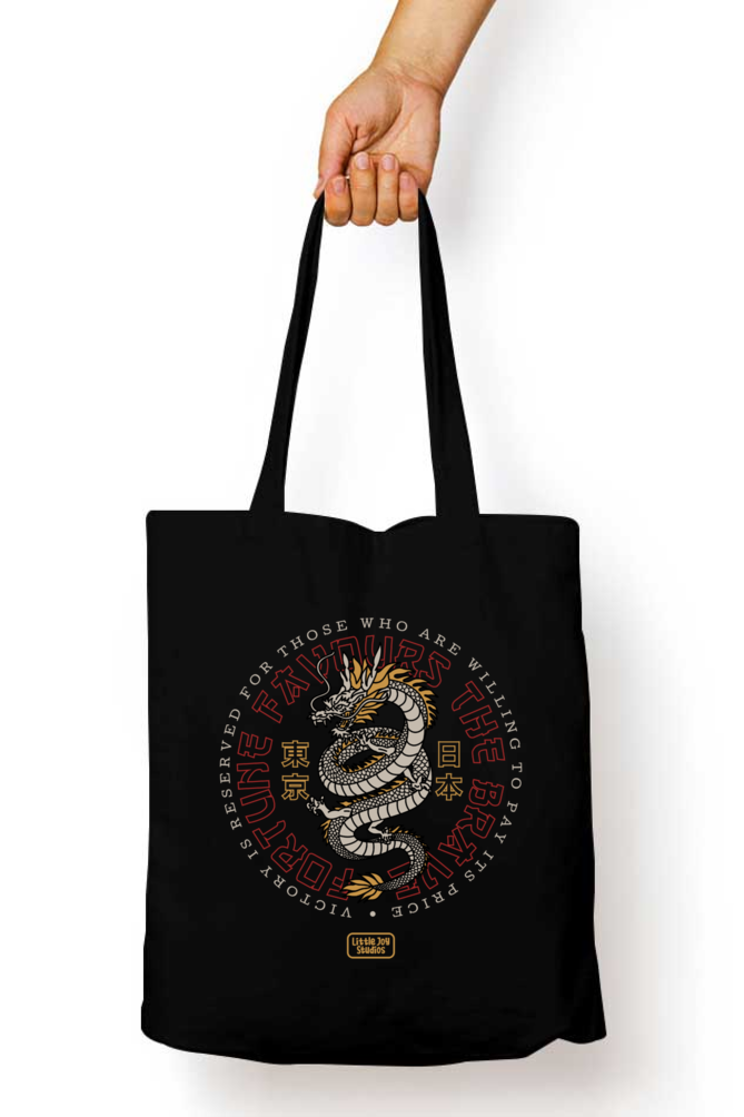 Fortune Fevours The Brave - Tote Bag with Zipper