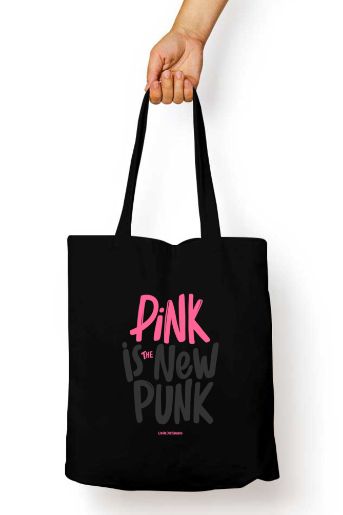 PINK IS THE NEW PUNK | Cool Typographic Tote Bag