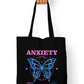 Anxiety Art Tote Bag with Zipper