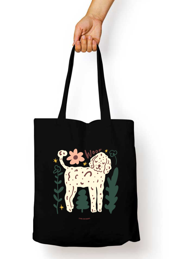 Dog Art Tote Bag with Zipper