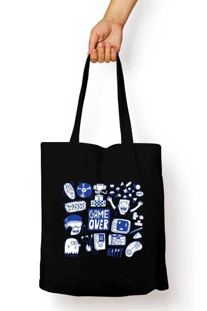 Game Over Doodle Tote with Zipper