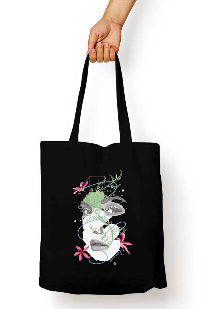 Abstract Art Tote Bag with Zipper