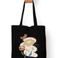 Floral Art Tote Bag with Zipper