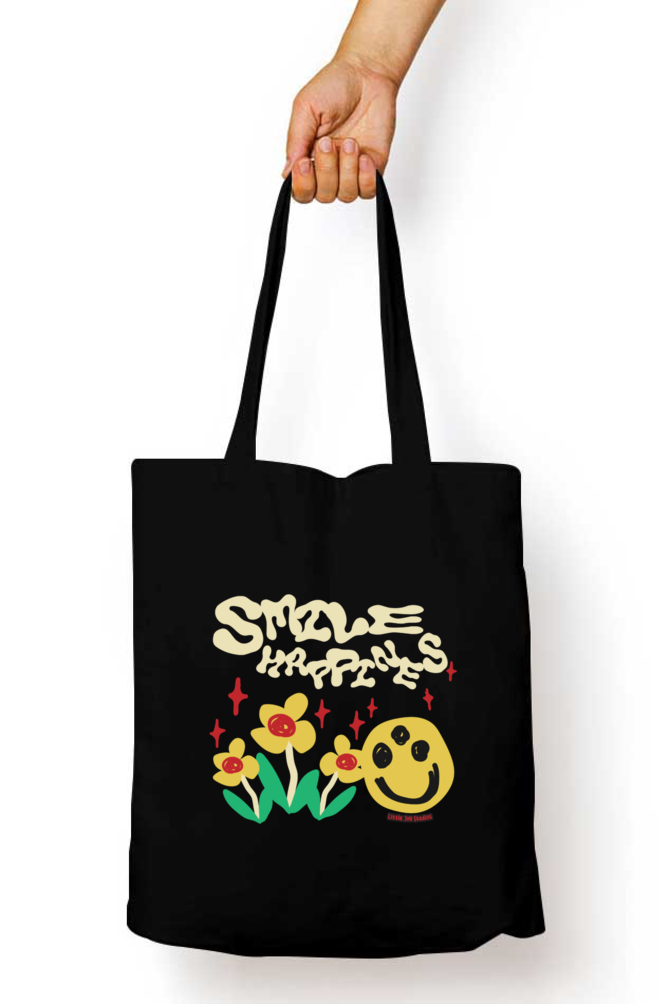 Happiness | Artistic Tote Bag with Zipper