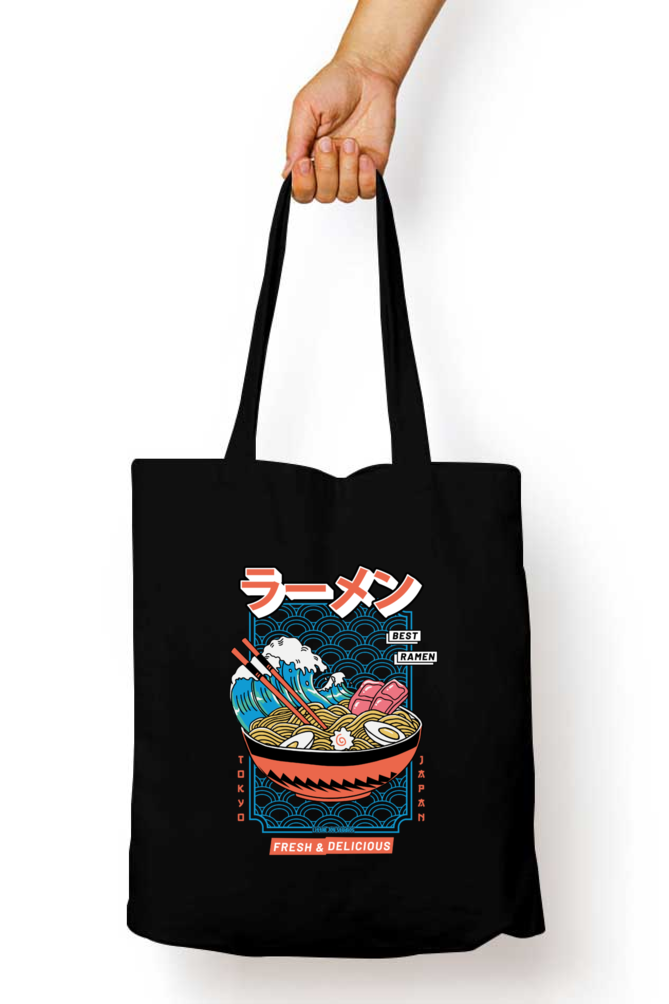 Ramen Art Tote Bag with Zipper