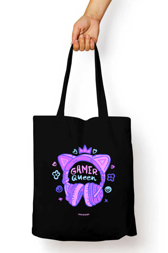 Gamer Girl Art Tote Bag with Zipper