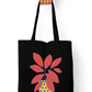 Floral Art  - Coloured Tote Bag with Zipper