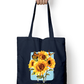 Artistic Tote Bag with Zipper