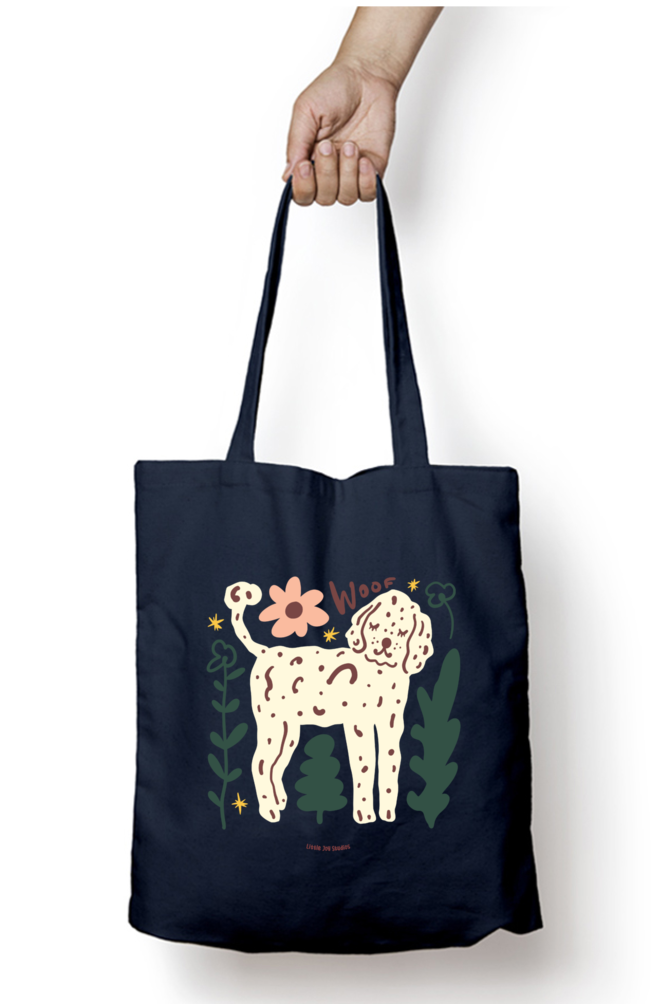 Dog Art Tote Bag with Zipper