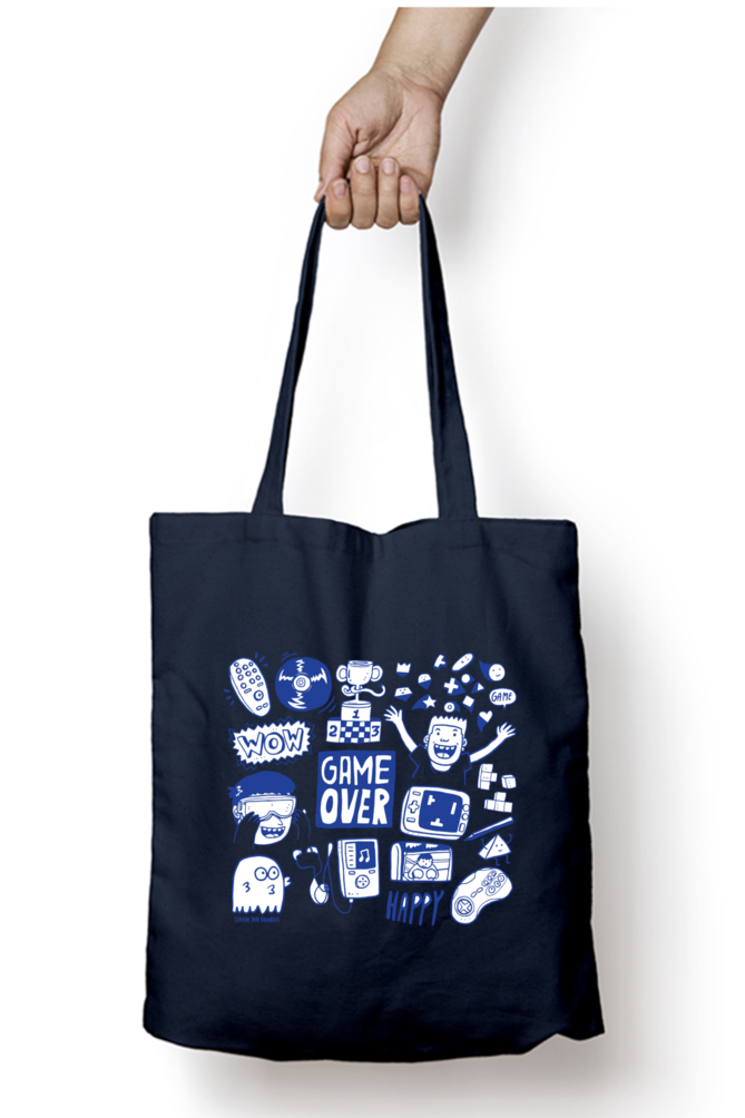 Game Over Doodle Tote with Zipper