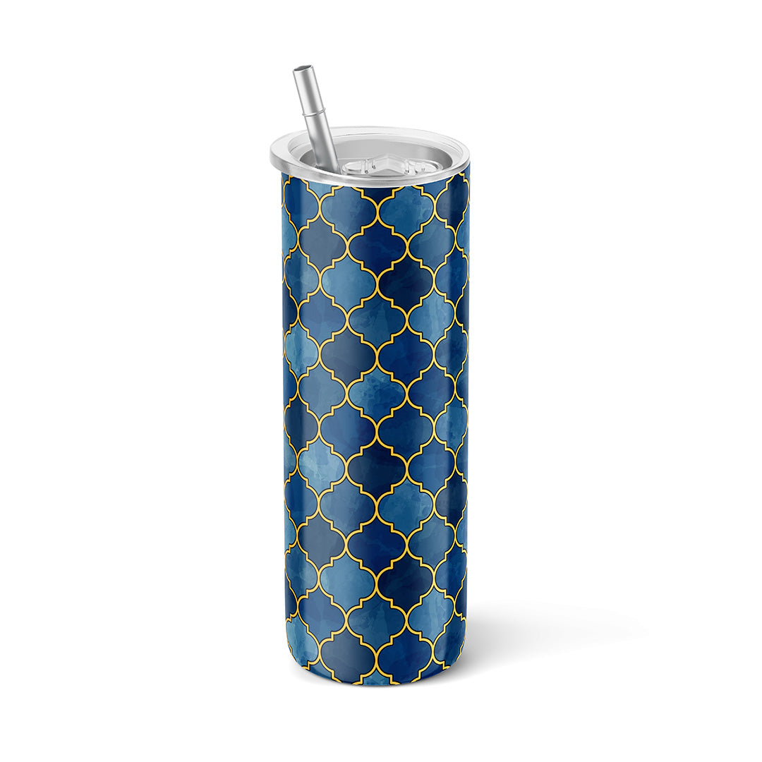 Zellige | Moroccan Mosaic Art fusion with Mughal Patterns Art | Tumbler | 600ml