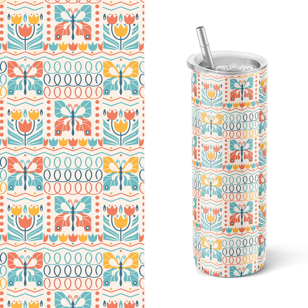 Elements of Nature in Boho Style Art | Tumbler | 600ml