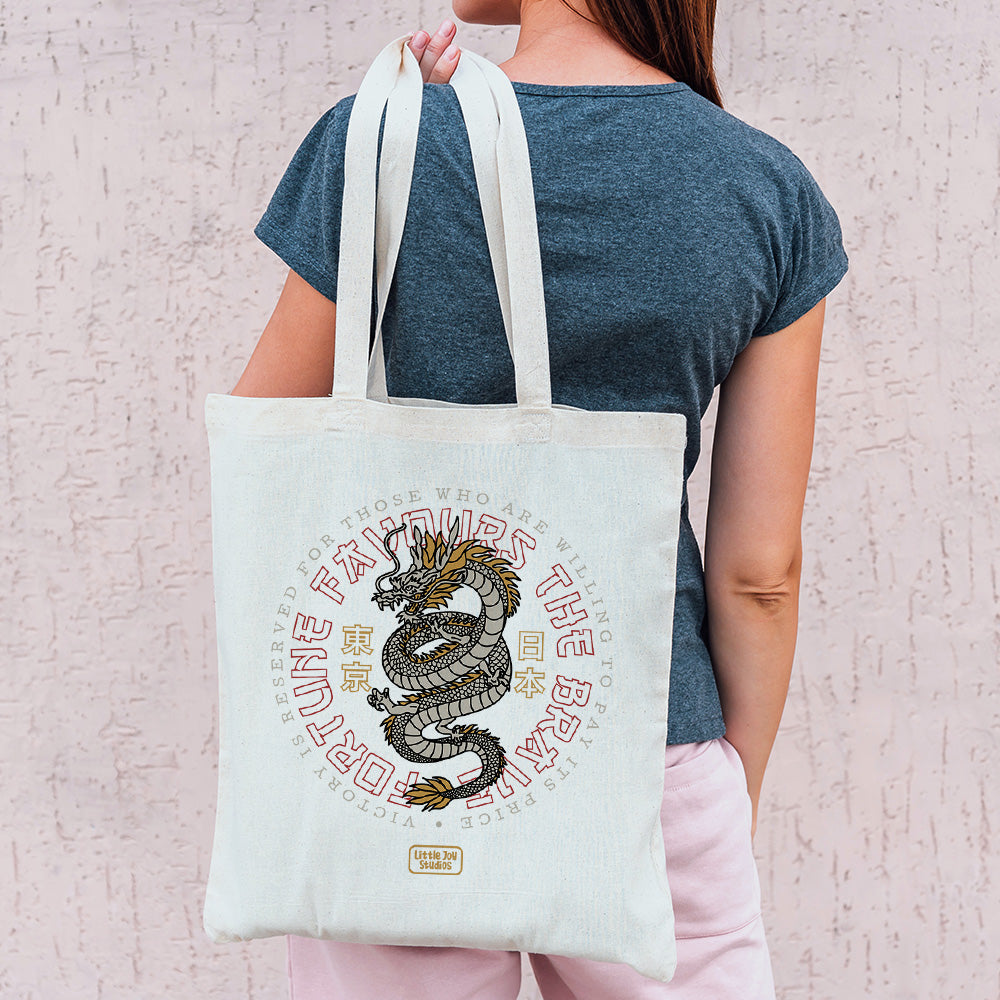 Fortune Fevours The Brave - Tote Bag with Zipper