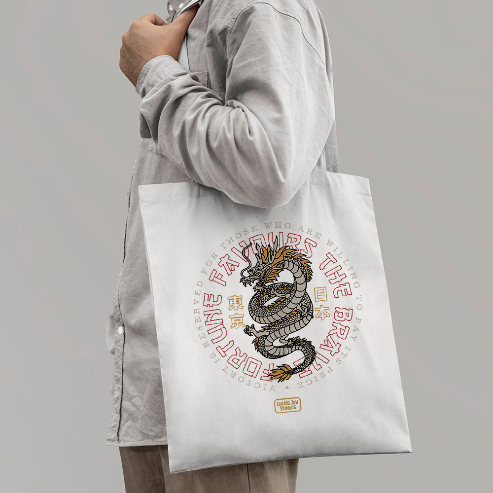 Fortune Fevours The Brave - Tote Bag with Zipper
