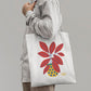 Floral Art  - Coloured Tote Bag with Zipper