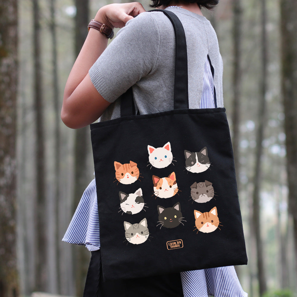 Cat Pattern Design - Tote Bag with Zipper