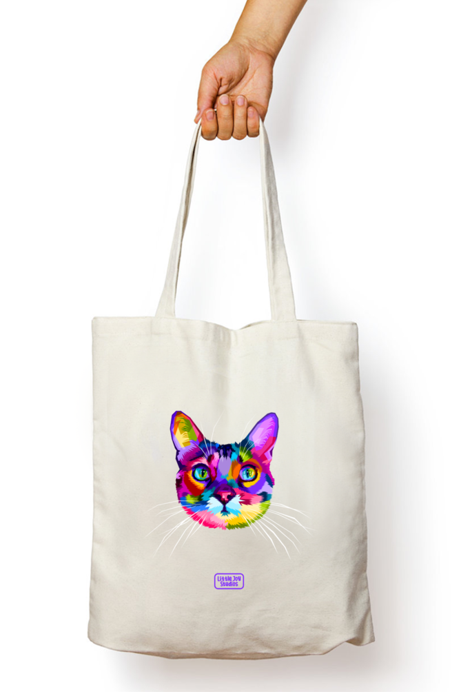 Cool Cat Face Art - Tote Bag