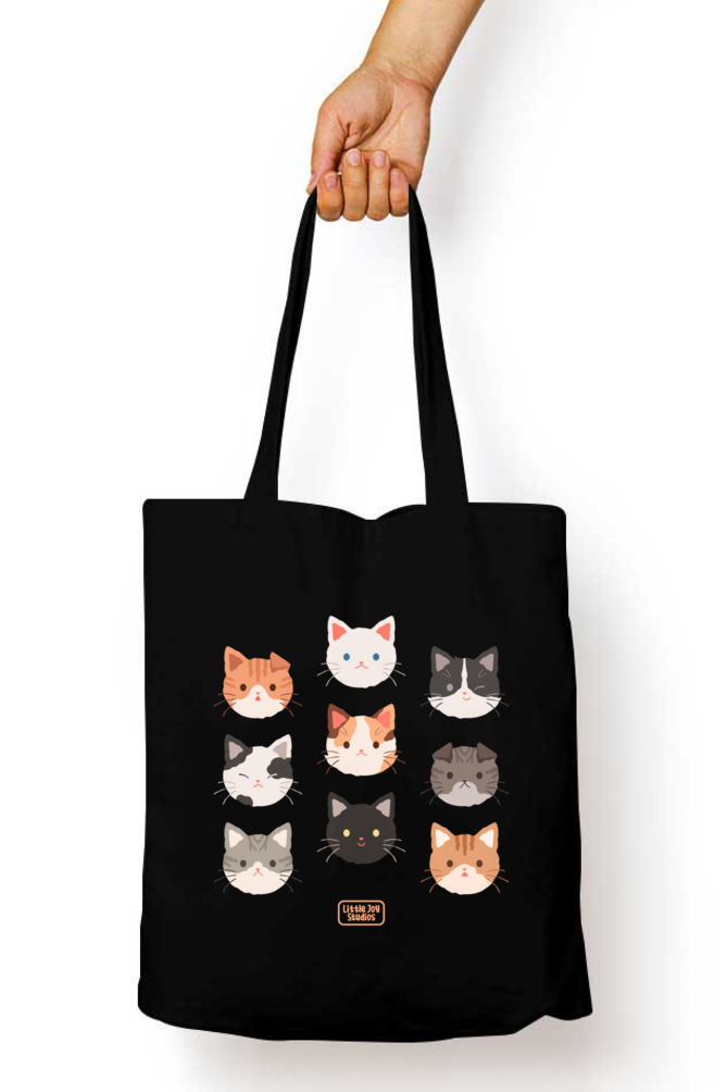 Cat Pattern Design - Tote Bag with Zipper