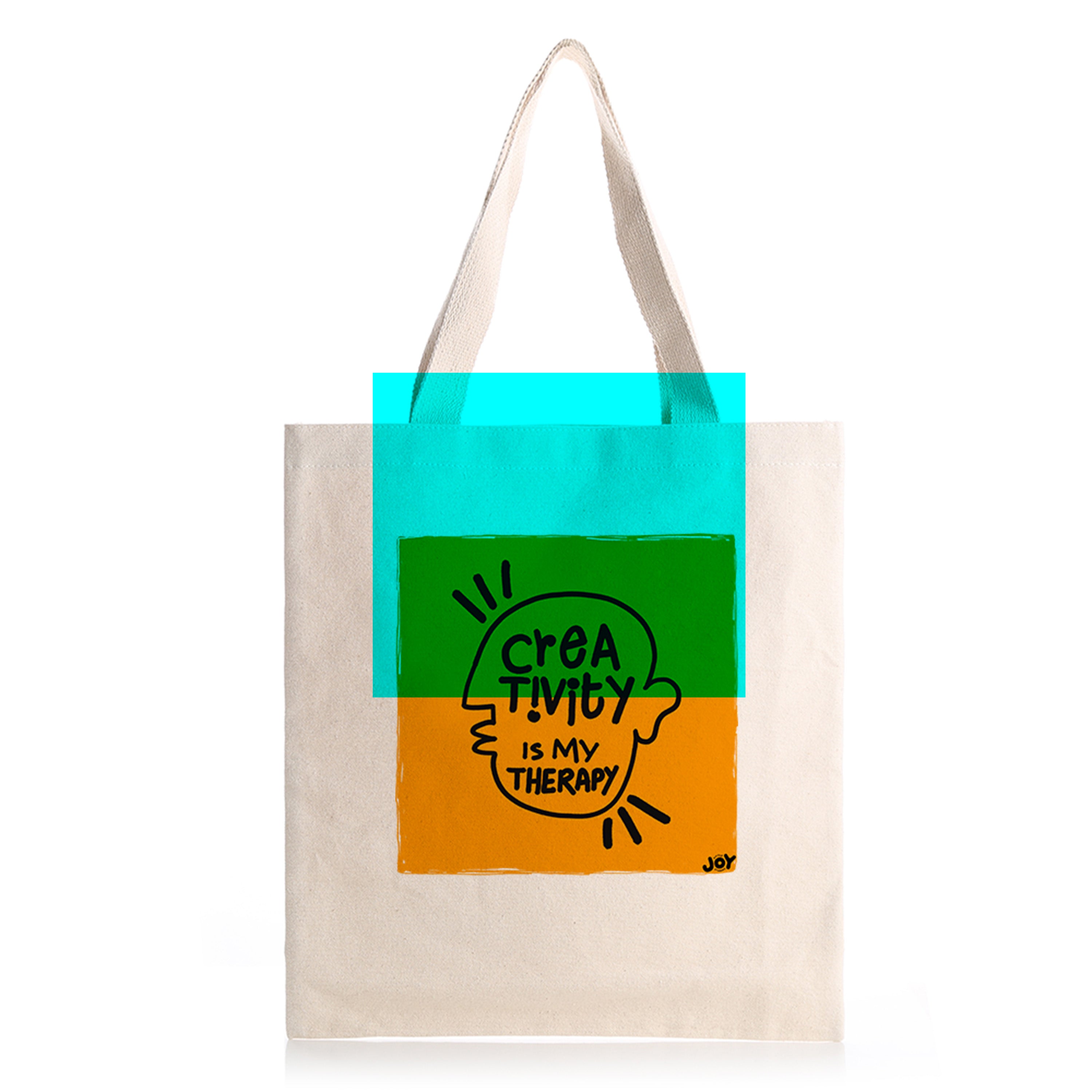 Creativity is my therapy - Typographic Coloured Doodle Art Tote Bag