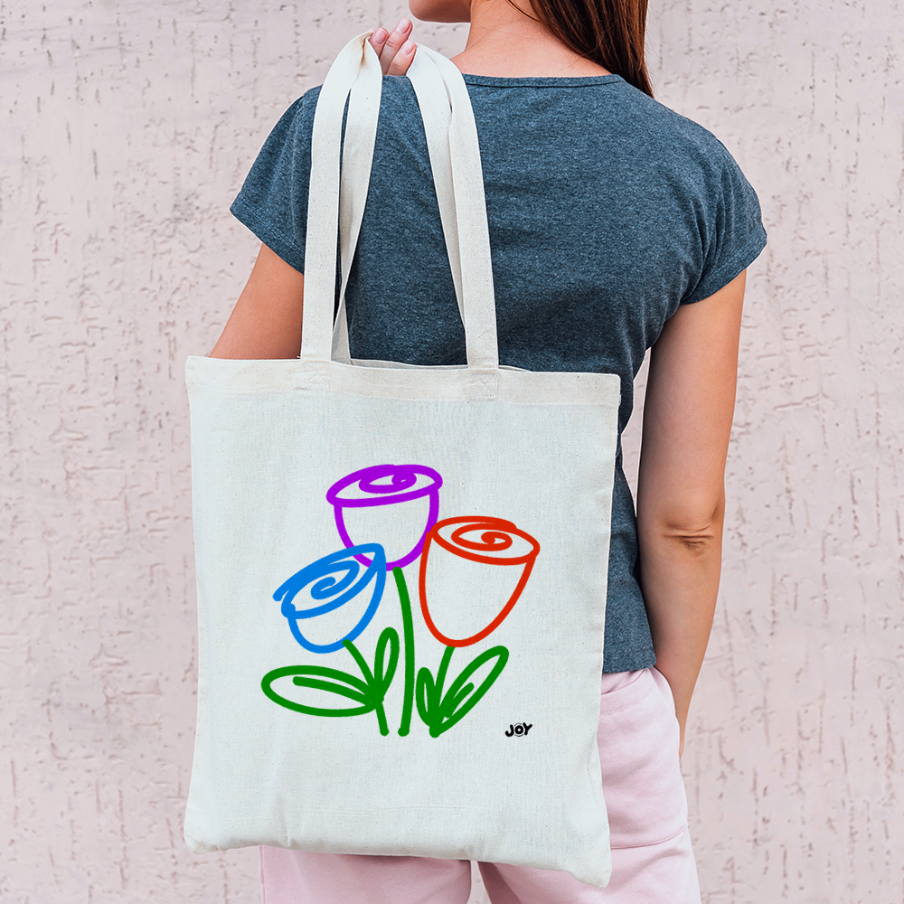 Flower - Colourfull line art illustration Tote Bag