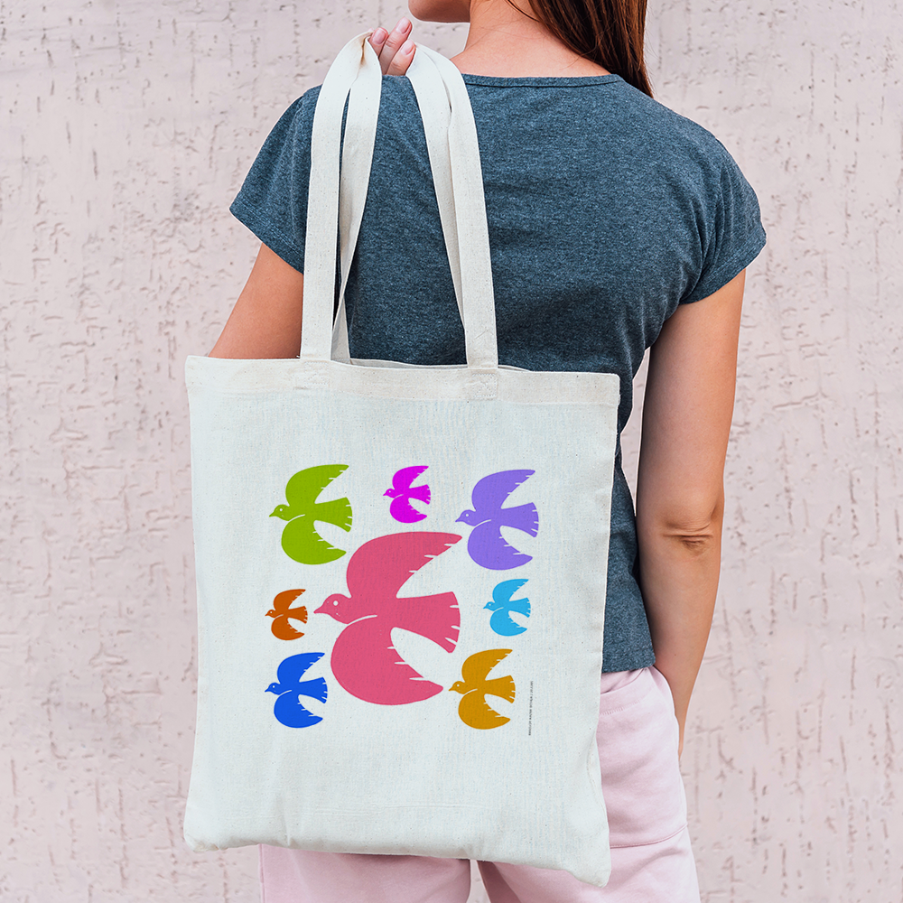 Free Flying Birds Pattern Tote Bag