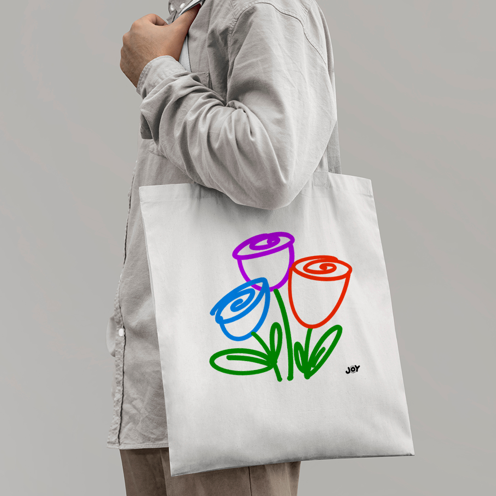 Flower - Colourfull line art illustration Tote Bag